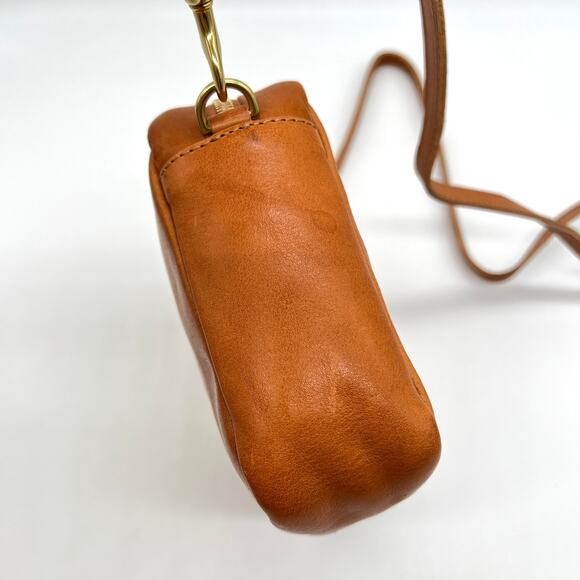 CLARE V Midi Sac Tan Nappetto Stripe Leather Crossbody Bag Women Neon Yellow NEW - Picture 6 of 16